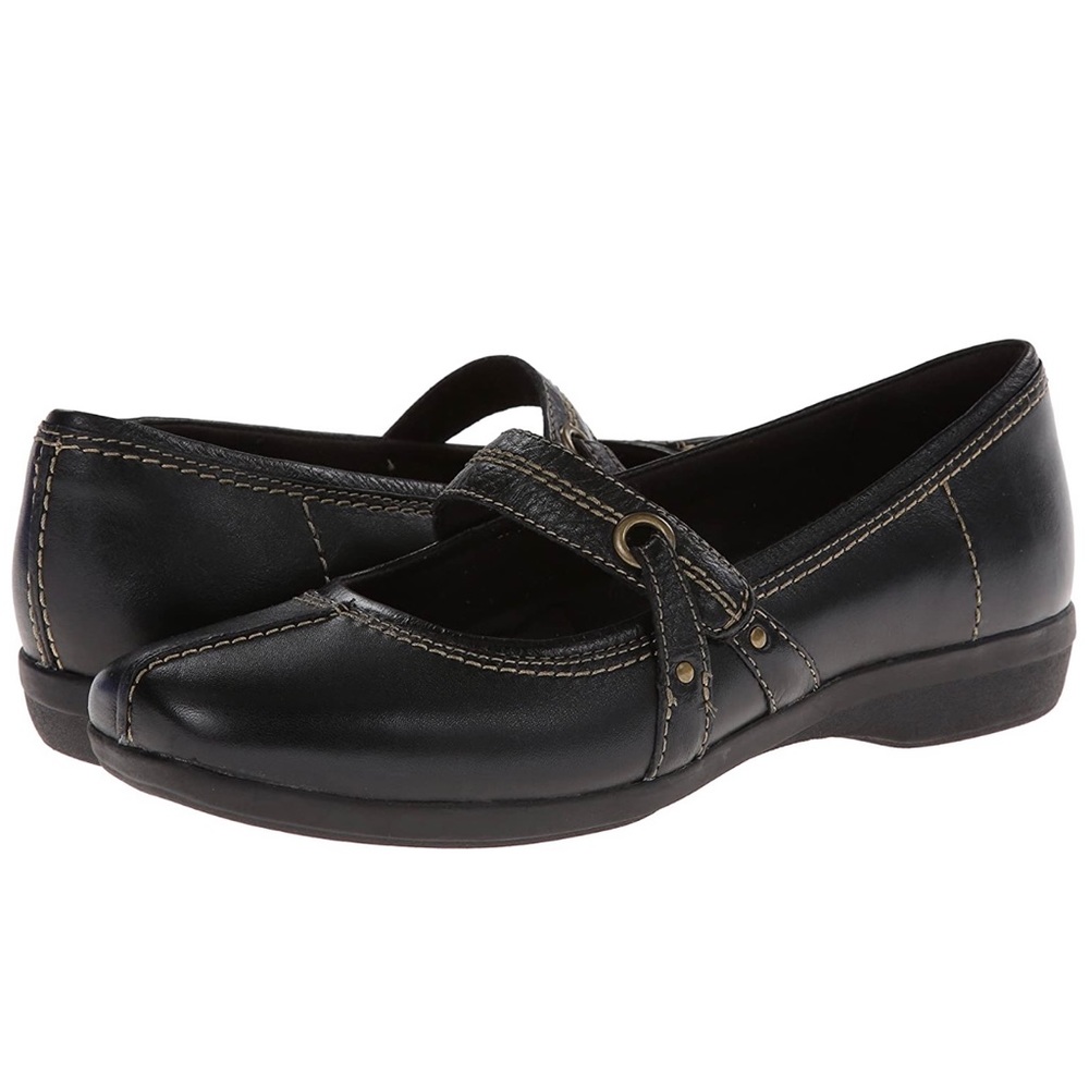 Clarks Black Haydn Maize Leather Mary Jane shoes